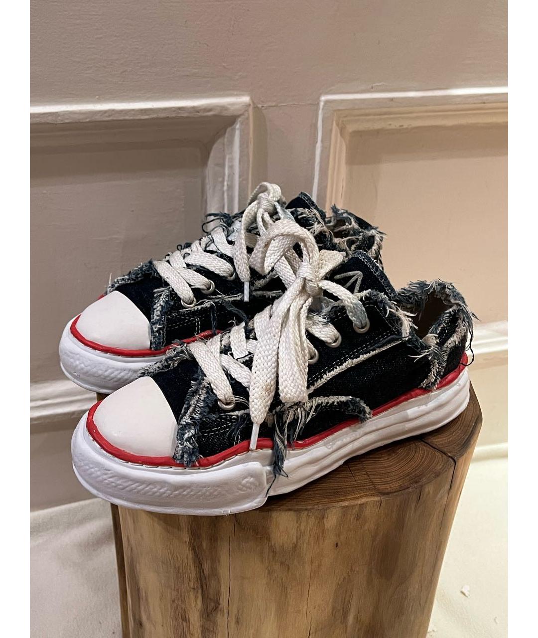 MAISON MIHARA YASUHIRO Синие текстильные низкие кроссовки / кеды, фото 2