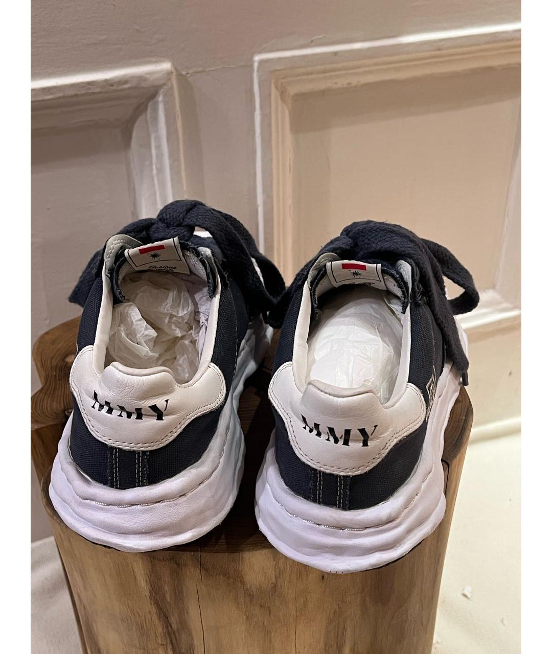 MAISON MIHARA YASUHIRO Синие текстильные низкие кроссовки / кеды, фото 4