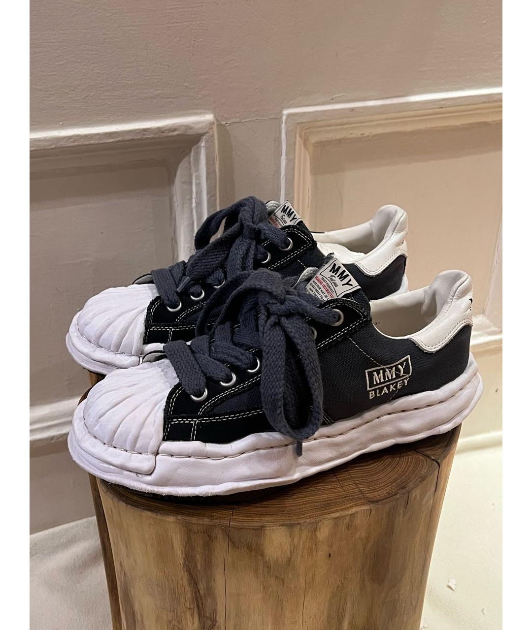 MAISON MIHARA YASUHIRO Синие текстильные низкие кроссовки / кеды, фото 2