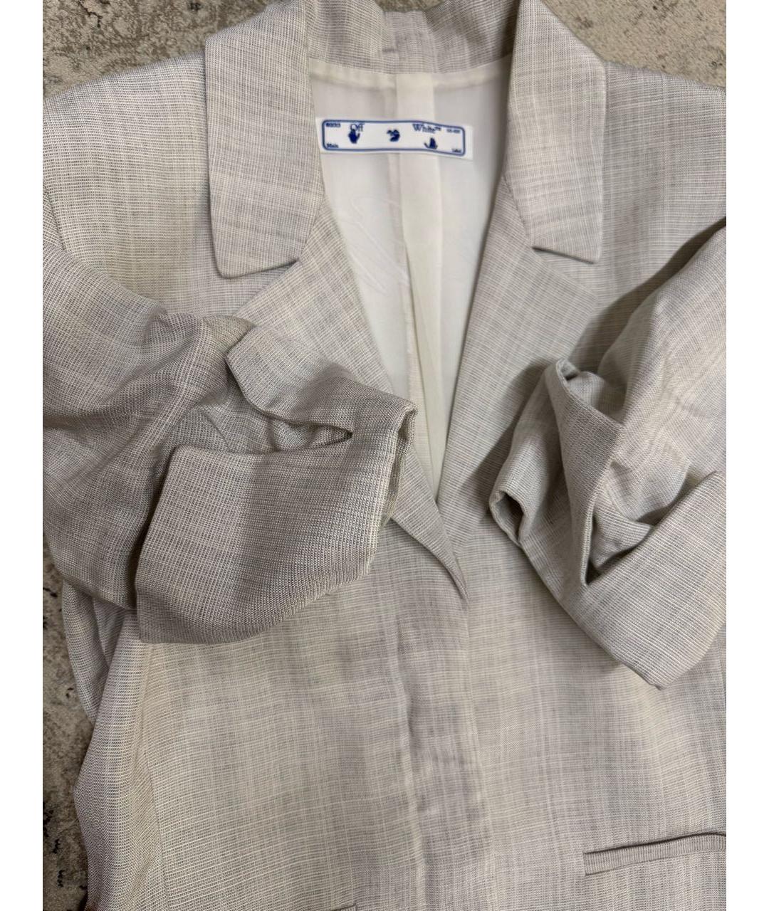 OFF-WHITE Бежевое вискозное повседневное платье, фото 3