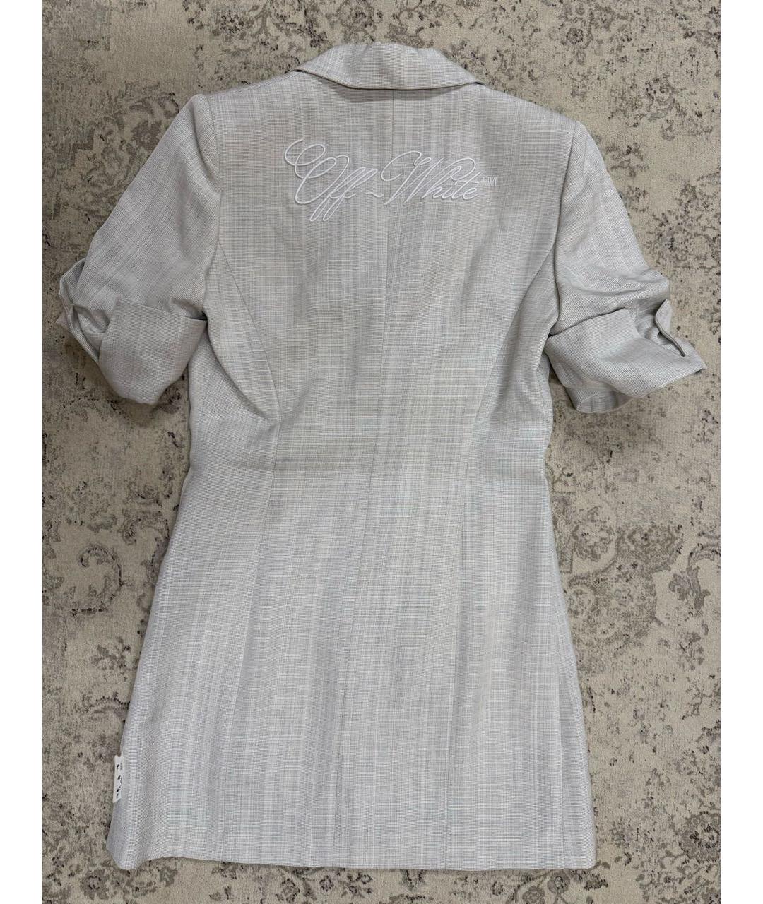 OFF-WHITE Бежевое вискозное повседневное платье, фото 2