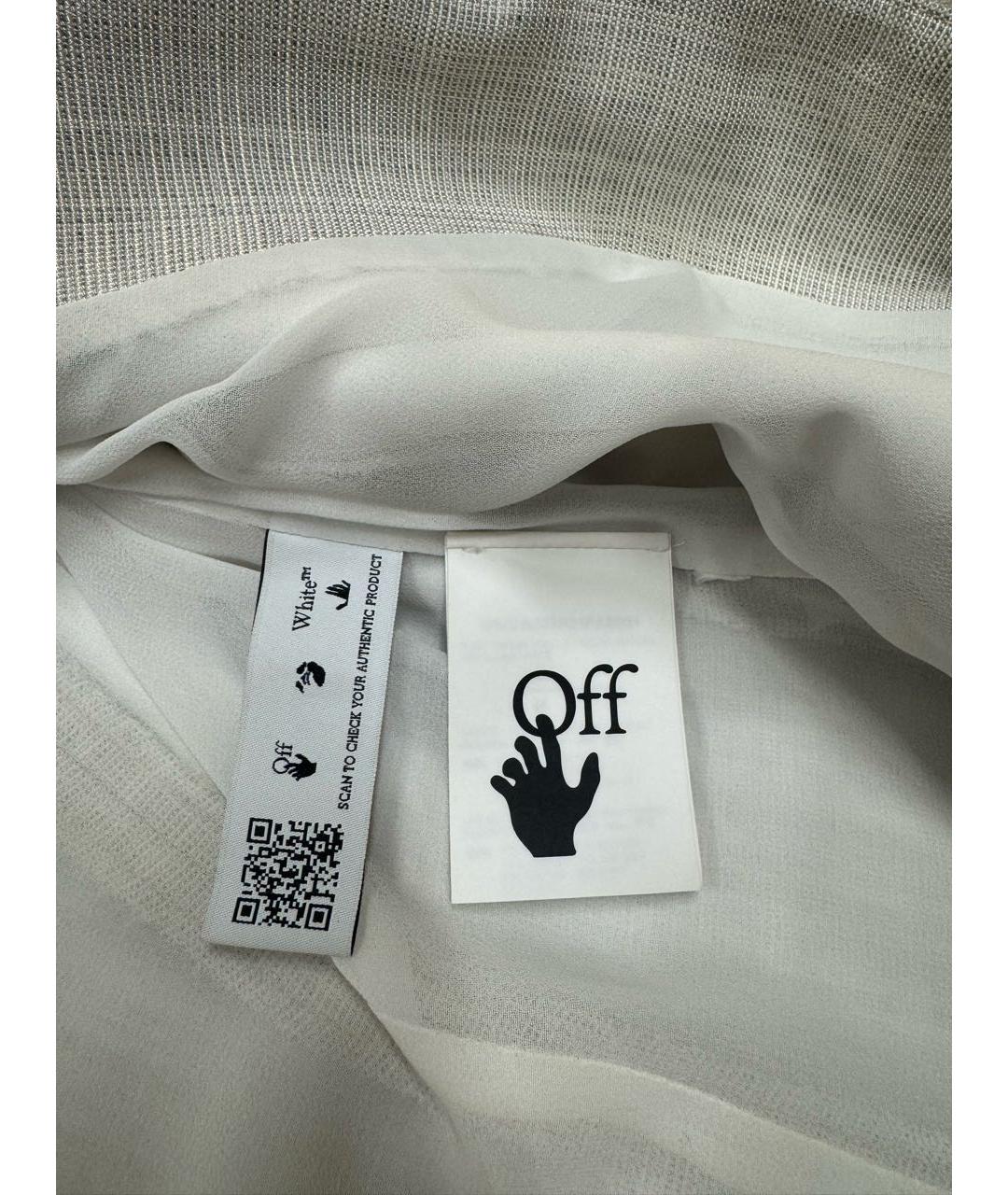 OFF-WHITE Бежевое вискозное повседневное платье, фото 5