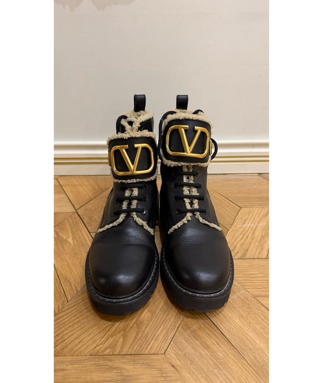 VALENTINO Черные кожаные ботинки, фото 2