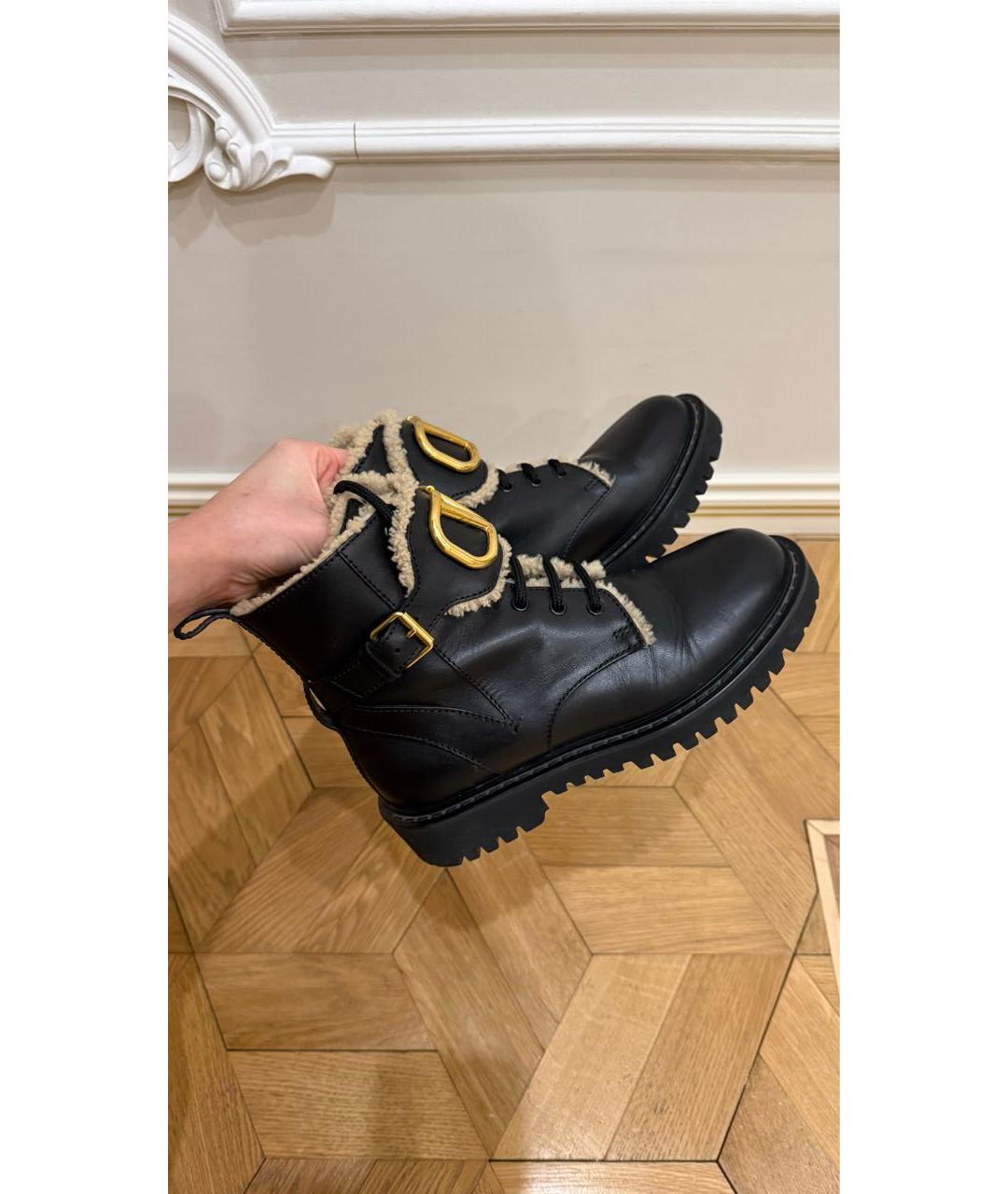 VALENTINO Черные кожаные ботинки, фото 8