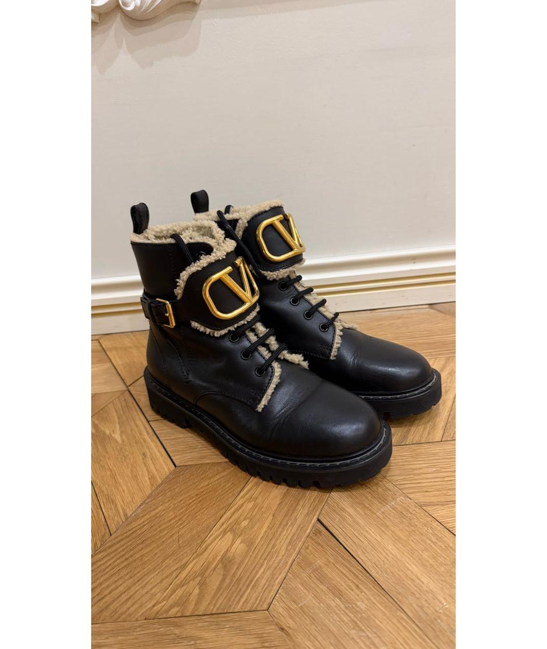 VALENTINO Черные кожаные ботинки, фото 3