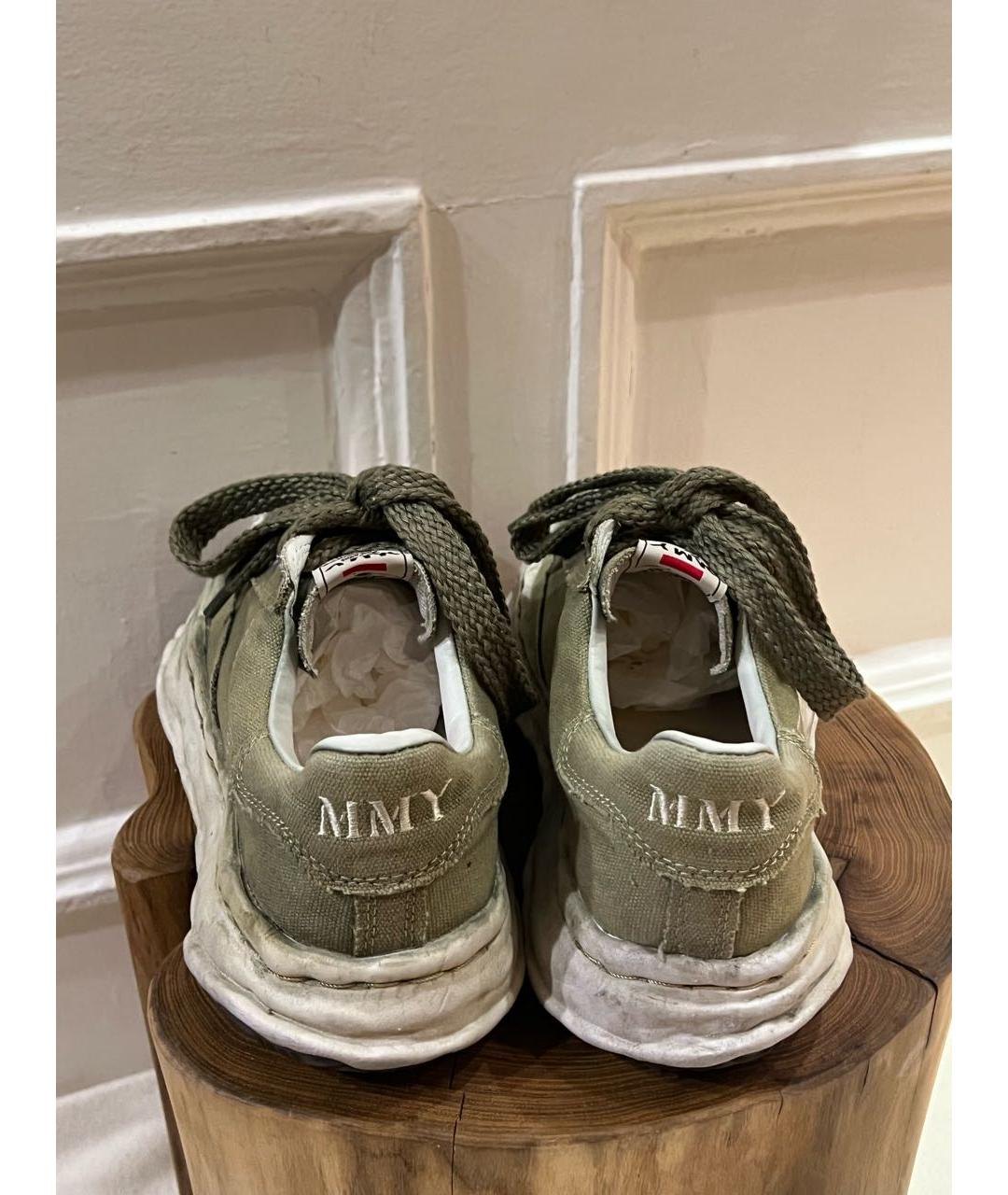 MAISON MIHARA YASUHIRO Зеленые текстильные низкие кроссовки / кеды, фото 4