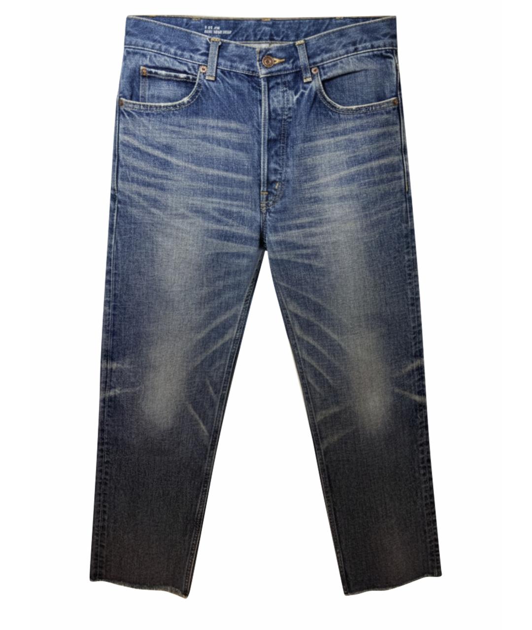 CELINE Синие хлопковые прямые джинсы, фото 1