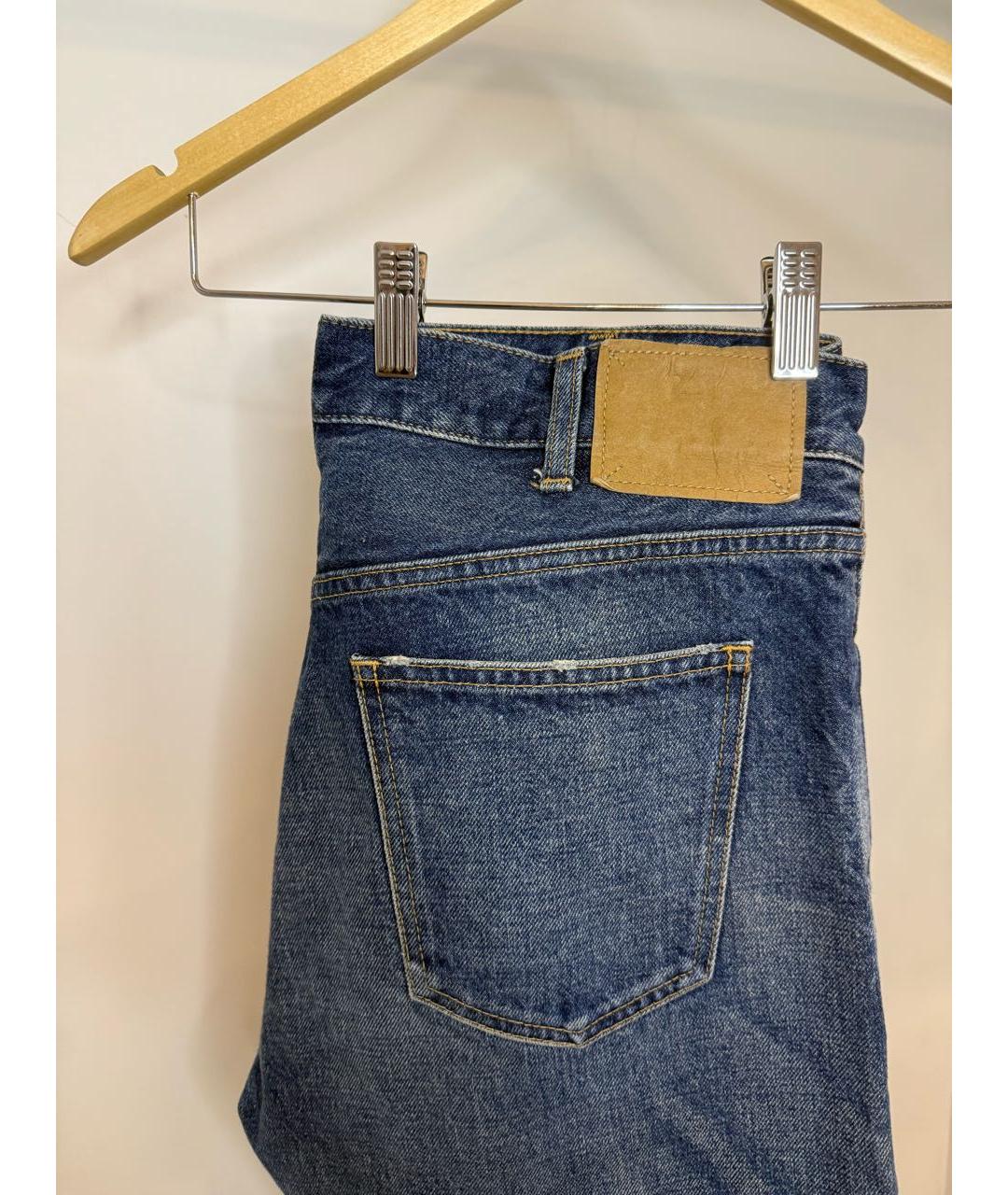 CELINE Синие хлопковые прямые джинсы, фото 4