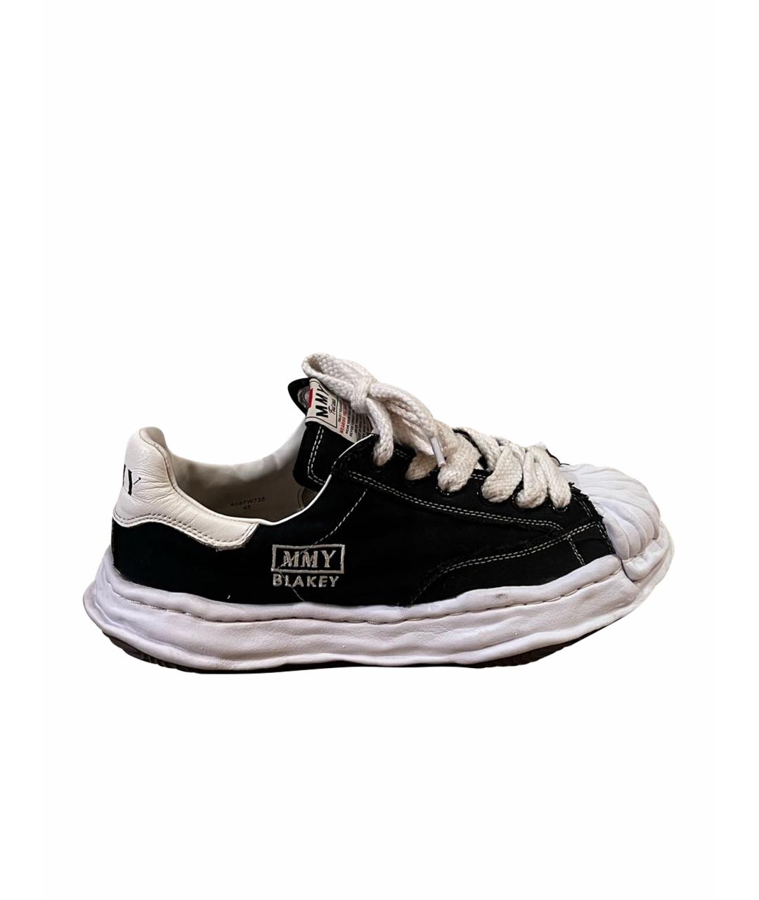 MAISON MIHARA YASUHIRO Черные текстильные низкие кроссовки / кеды, фото 1