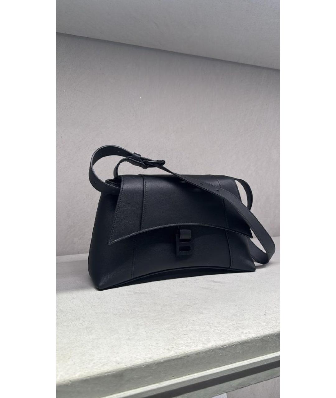 BALENCIAGA Черная кожаная сумка через плечо, фото 6