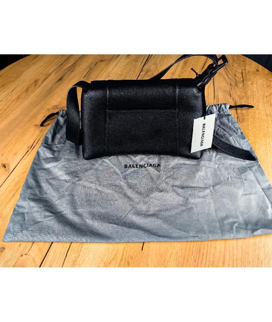 BALENCIAGA Черная кожаная сумка через плечо, фото 2
