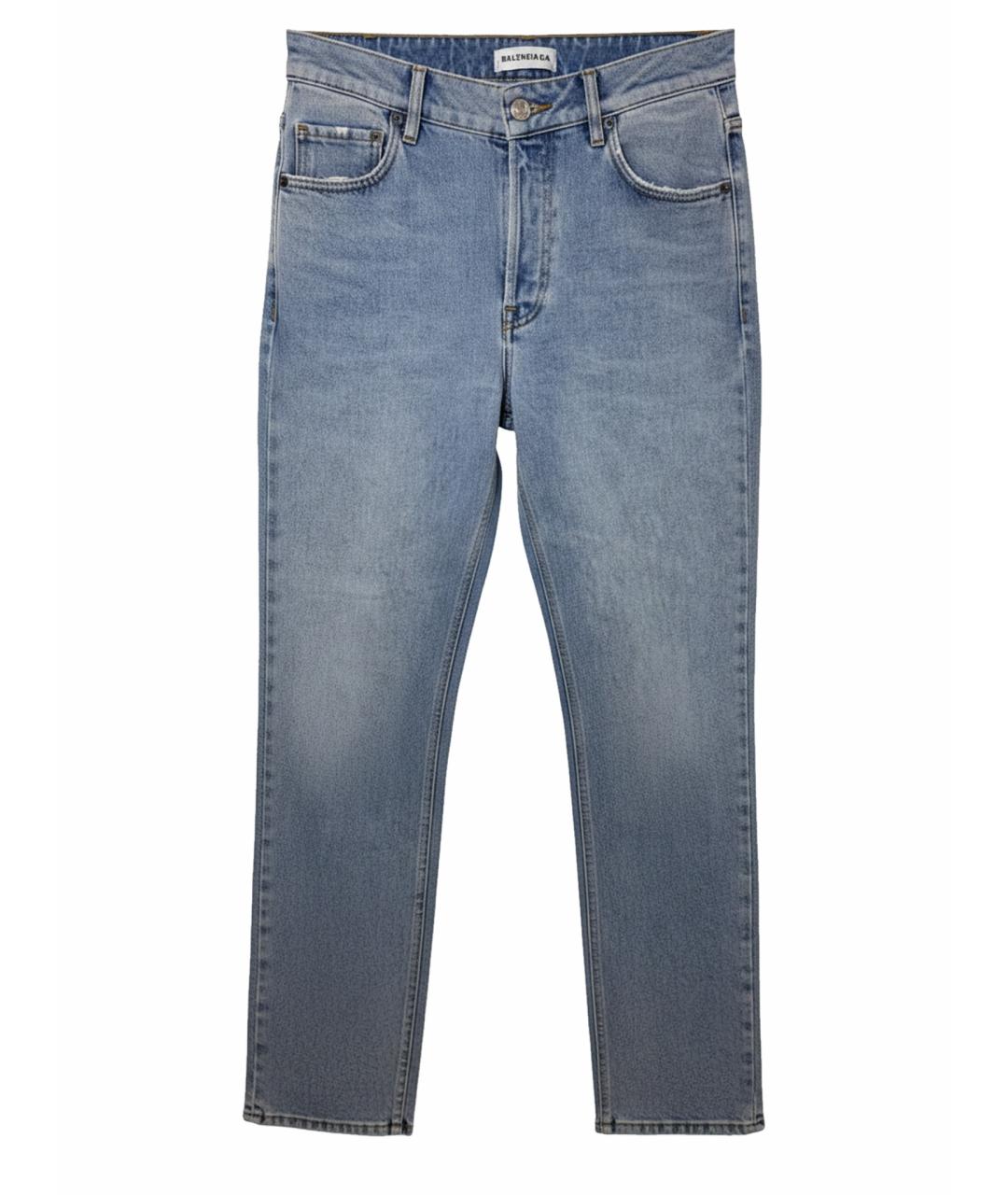 BALENCIAGA Синие хлопковые прямые джинсы, фото 1
