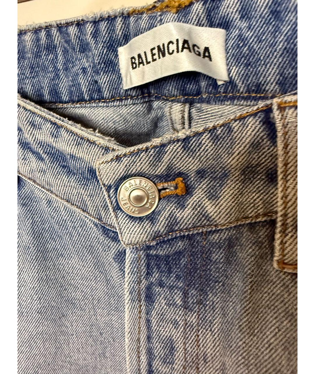 BALENCIAGA Синие хлопковые прямые джинсы, фото 2