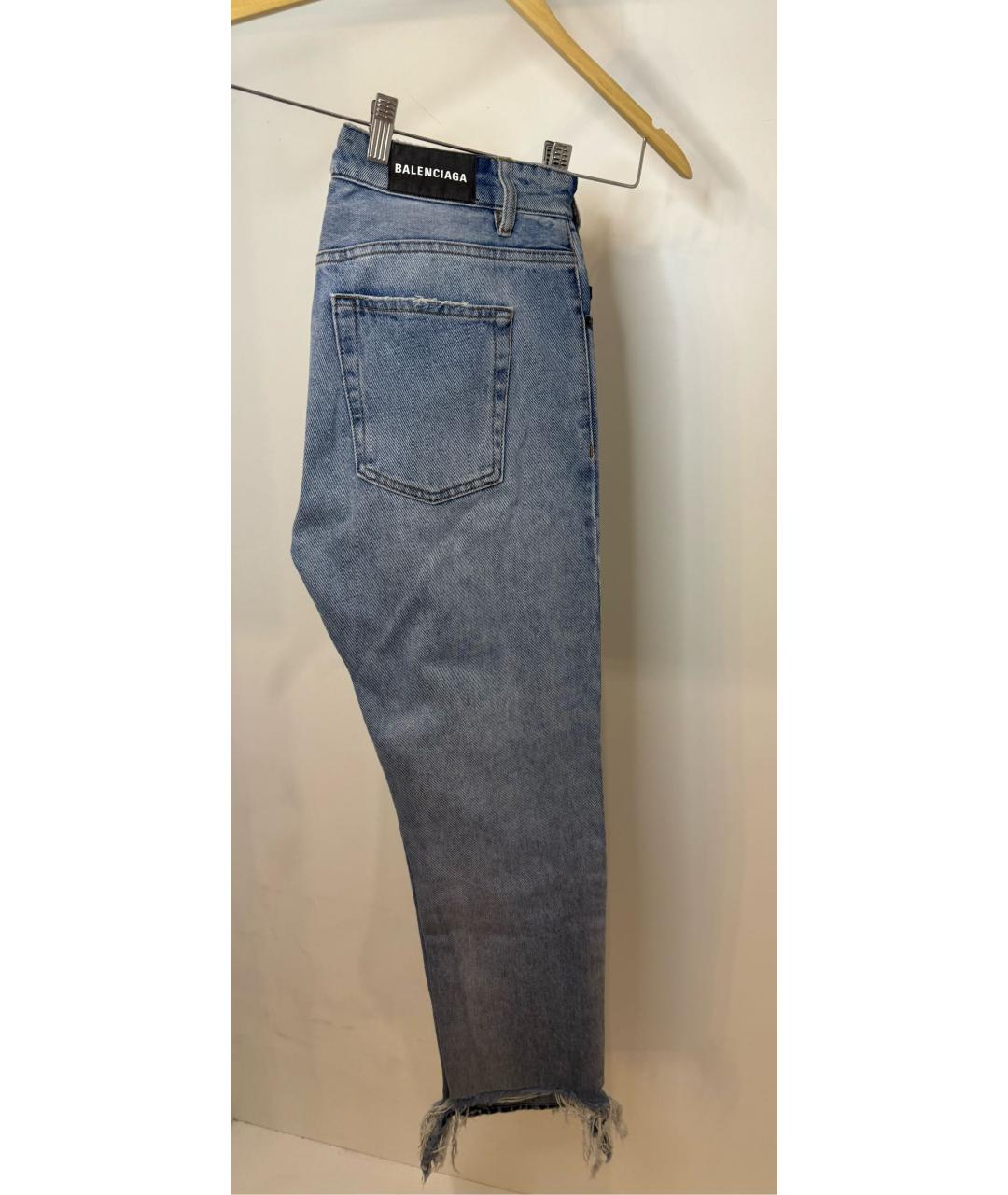 BALENCIAGA Синие хлопковые прямые джинсы, фото 4
