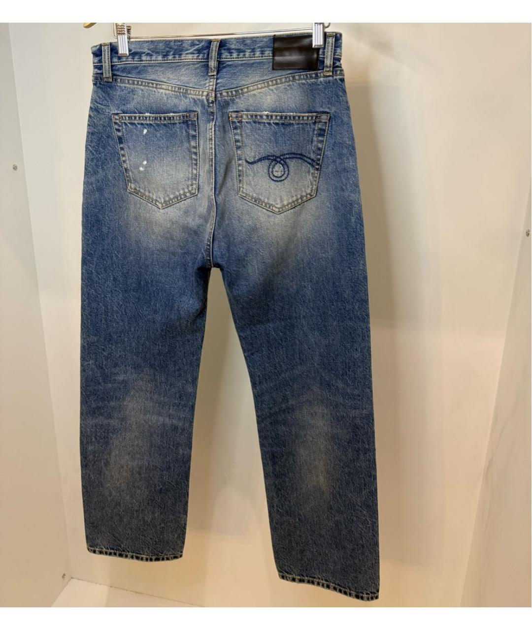 R13 Синие хлопковые прямые джинсы, фото 3