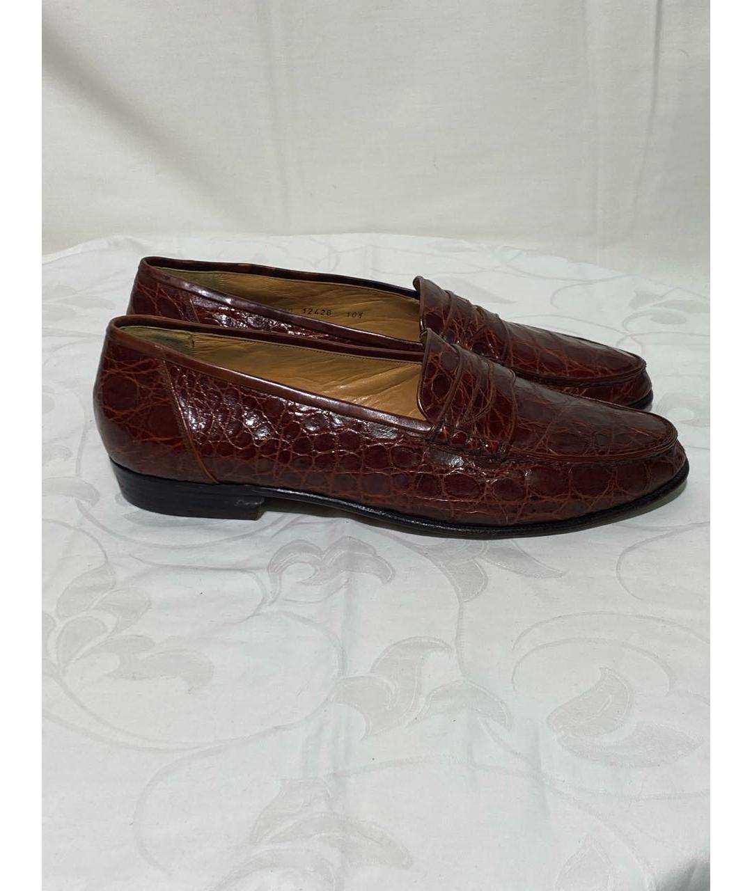 BRIONI Коричневые лоферы из экзотической кожи, фото 8