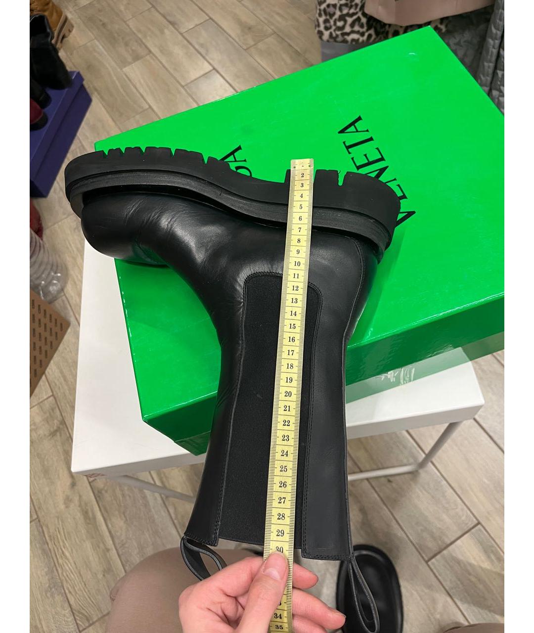 BOTTEGA VENETA Черные кожаные ботинки, фото 4