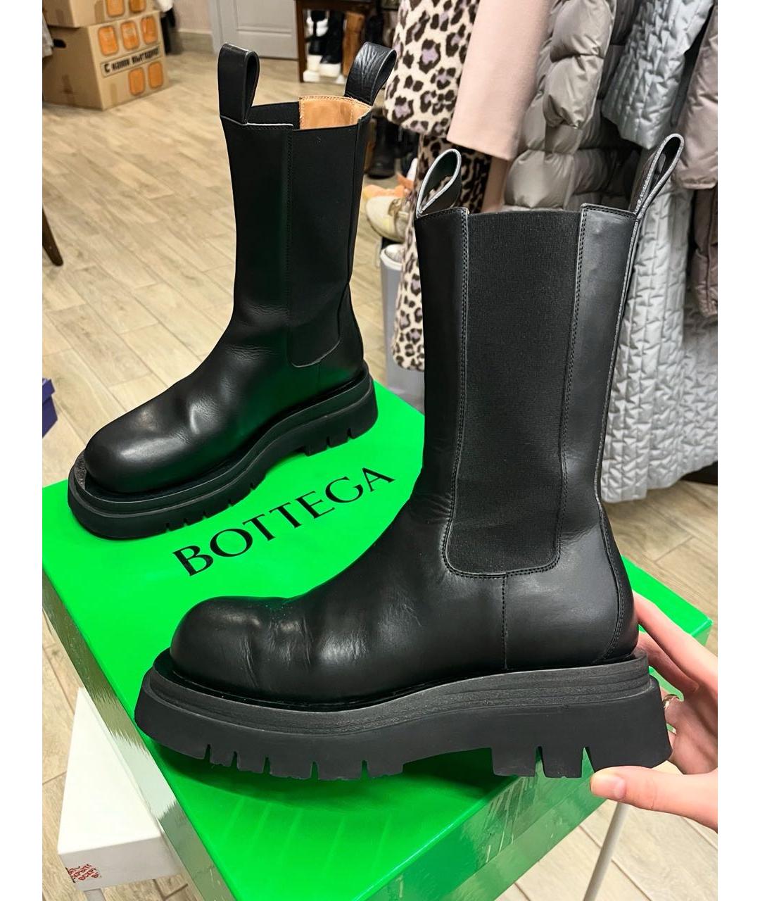 BOTTEGA VENETA Черные кожаные ботинки, фото 9