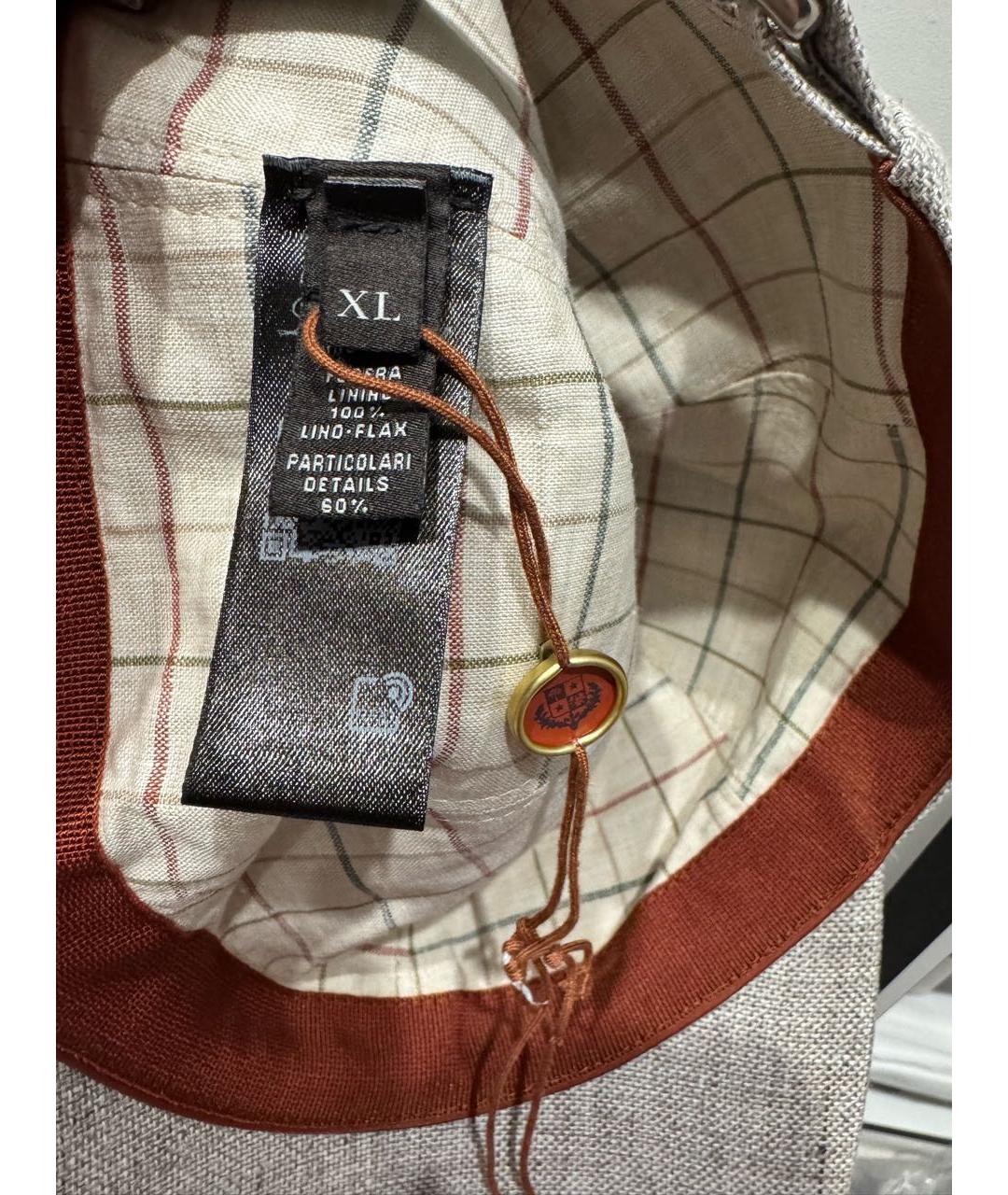 LORO PIANA Бежевая льняная кепка/бейсболка, фото 8