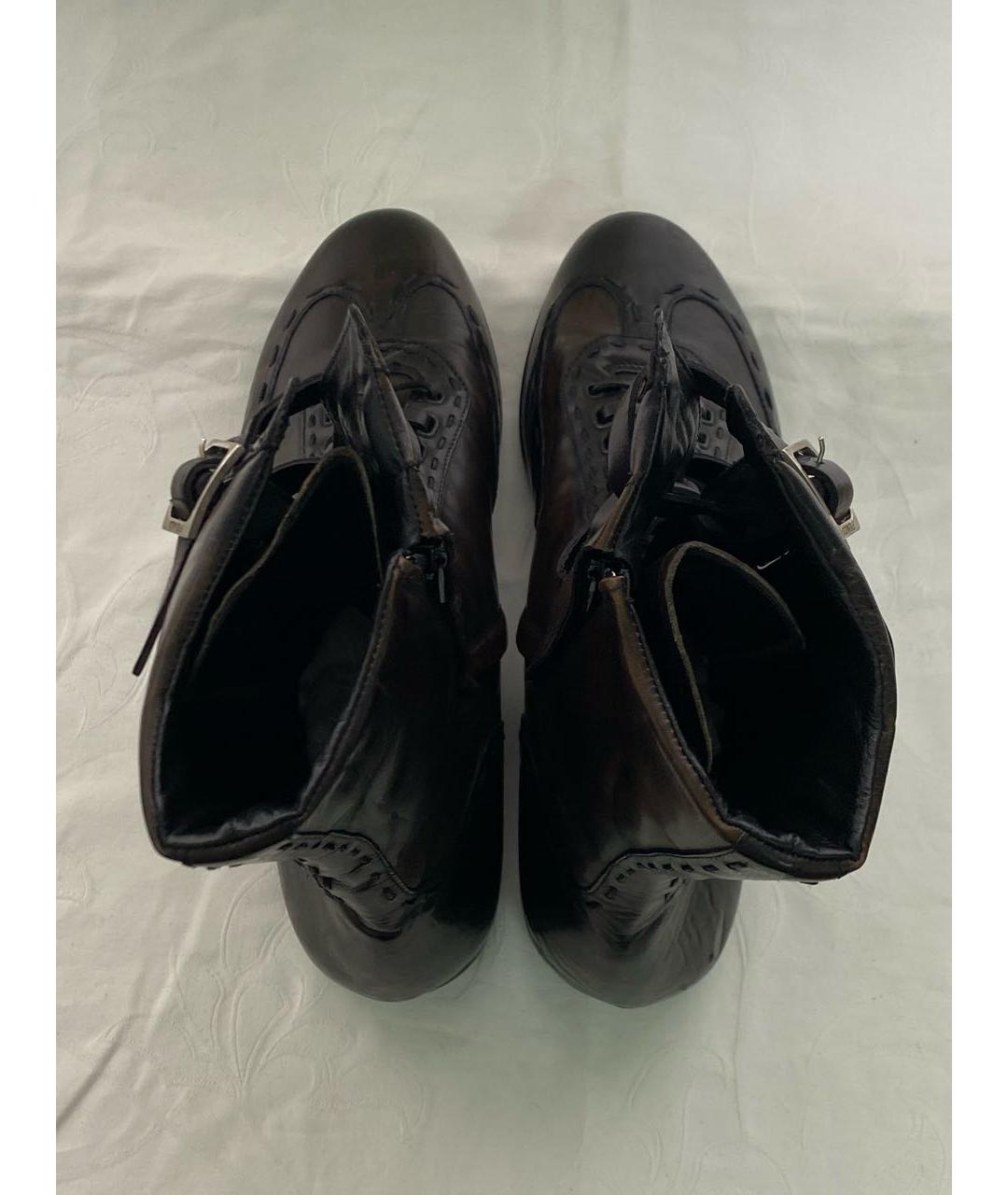 FENDI Коричневые кожаные высокие ботинки, фото 3