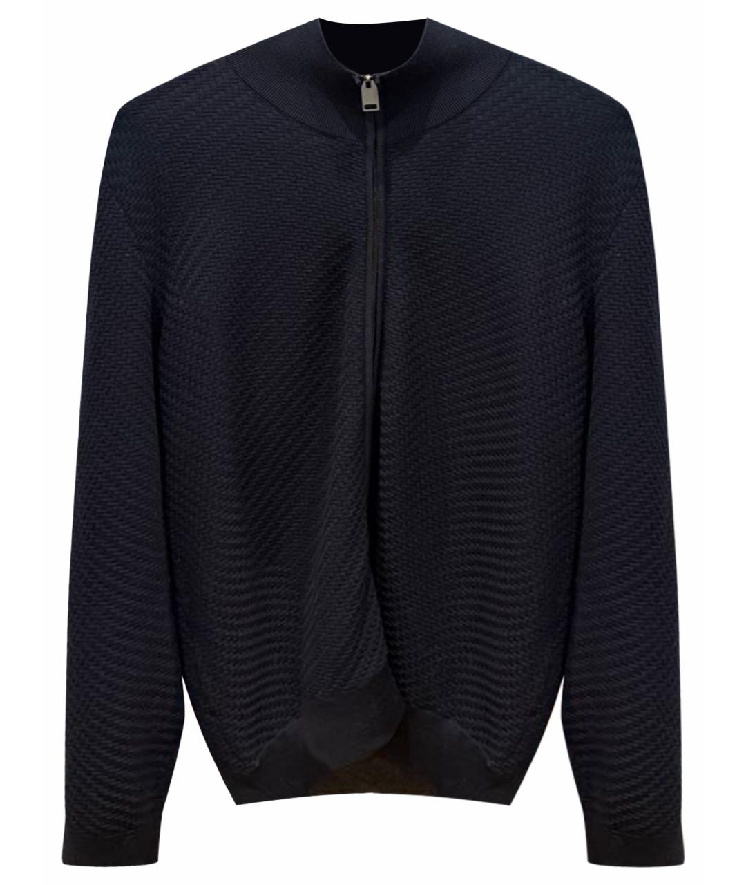 BRIONI Темно-синий шерстяной кардиган, фото 1