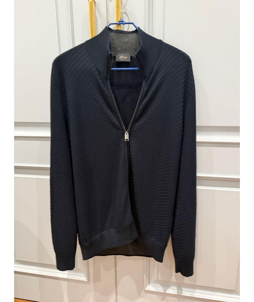 BRIONI Темно-синий шерстяной кардиган, фото 3