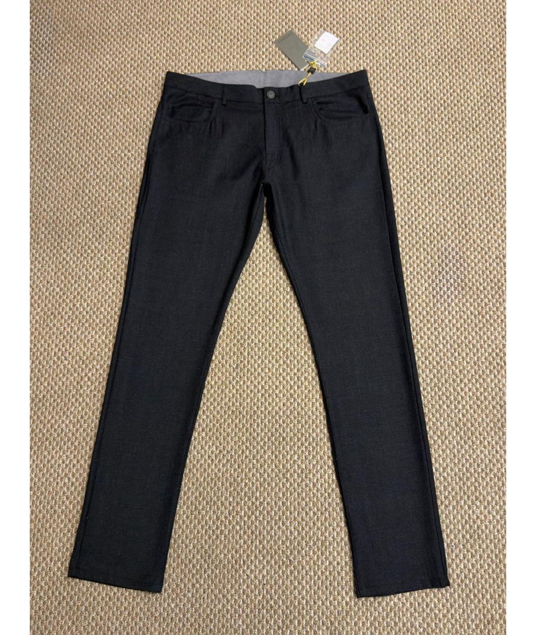 CANALI Серые шерстяные повседневные брюки, фото 3