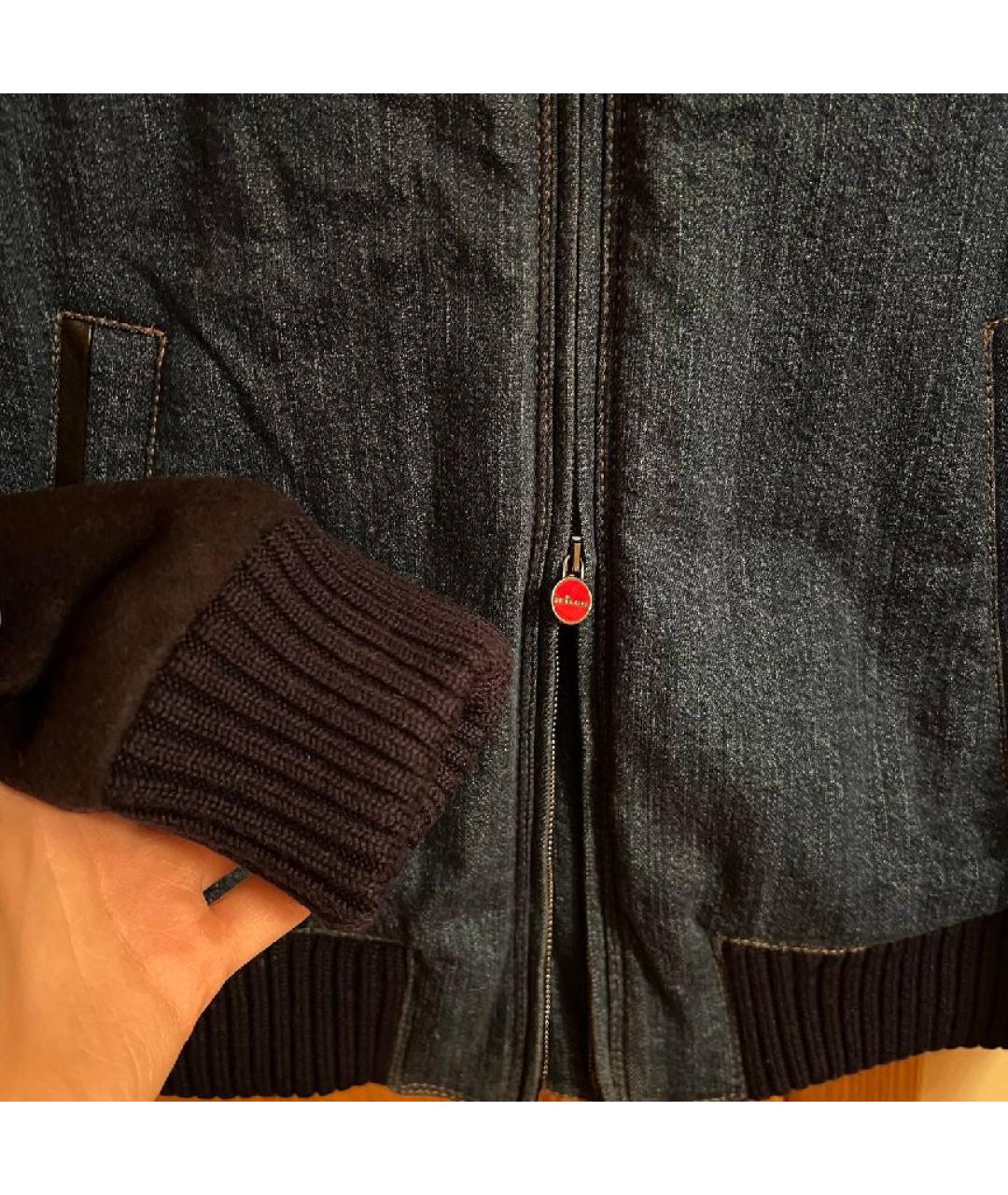 KITON Темно-синяя кашемировая куртка, фото 4
