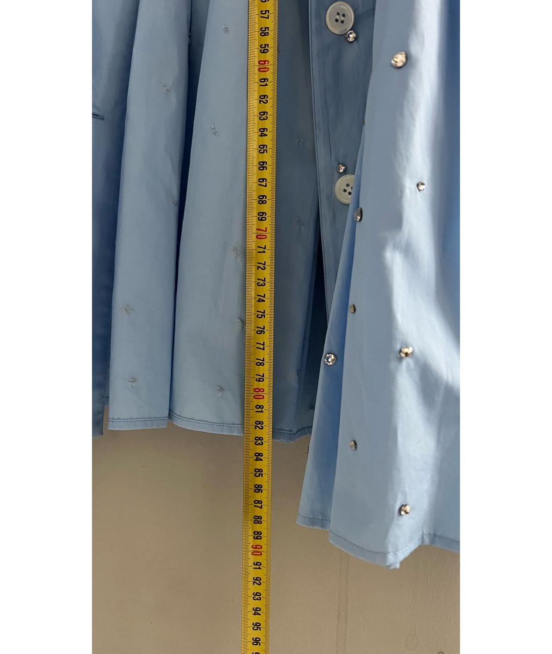 MIU MIU Голубое хлопковое повседневное платье, фото 7