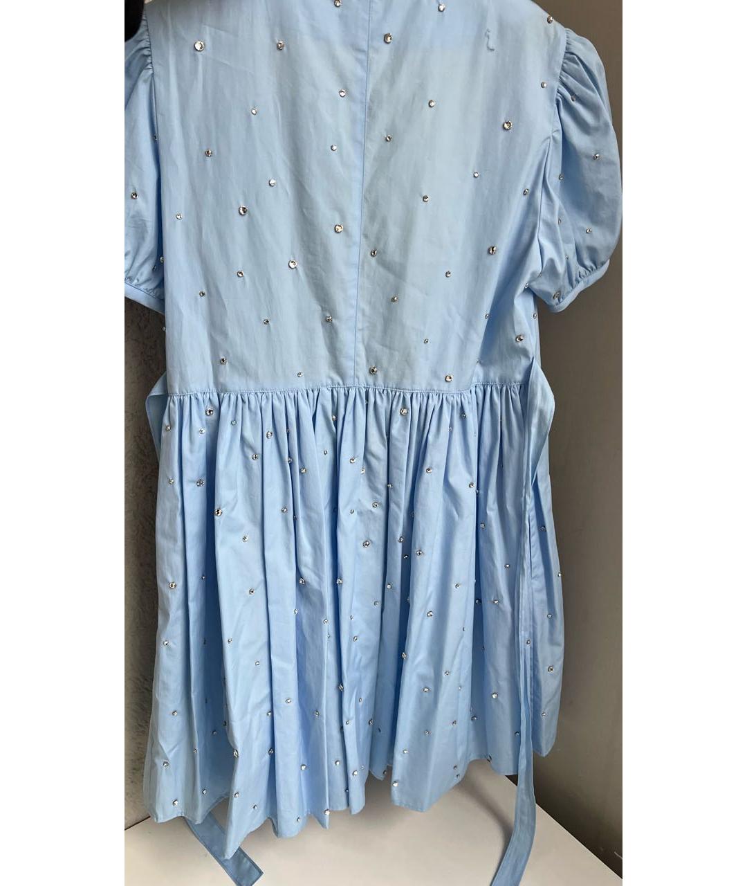 MIU MIU Голубое хлопковое повседневное платье, фото 2