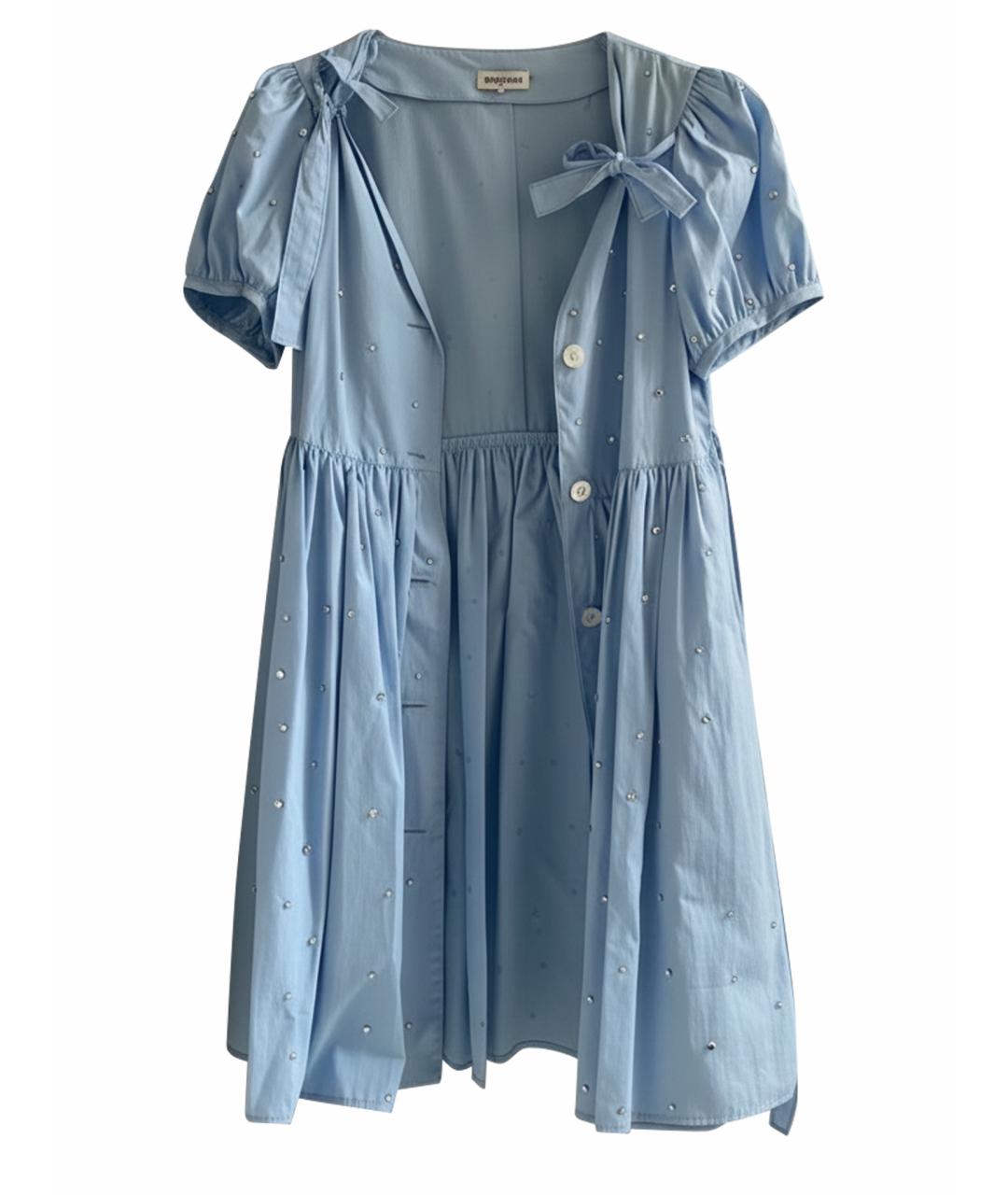MIU MIU Голубое хлопковое повседневное платье, фото 1