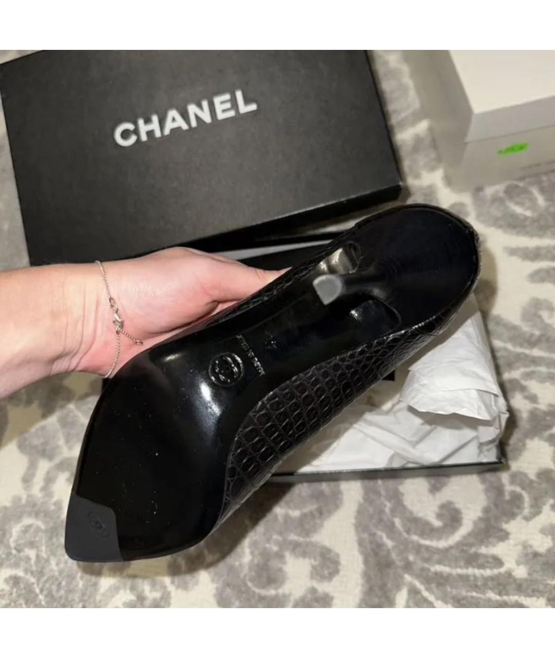 CHANEL Черные кожаные туфли, фото 5