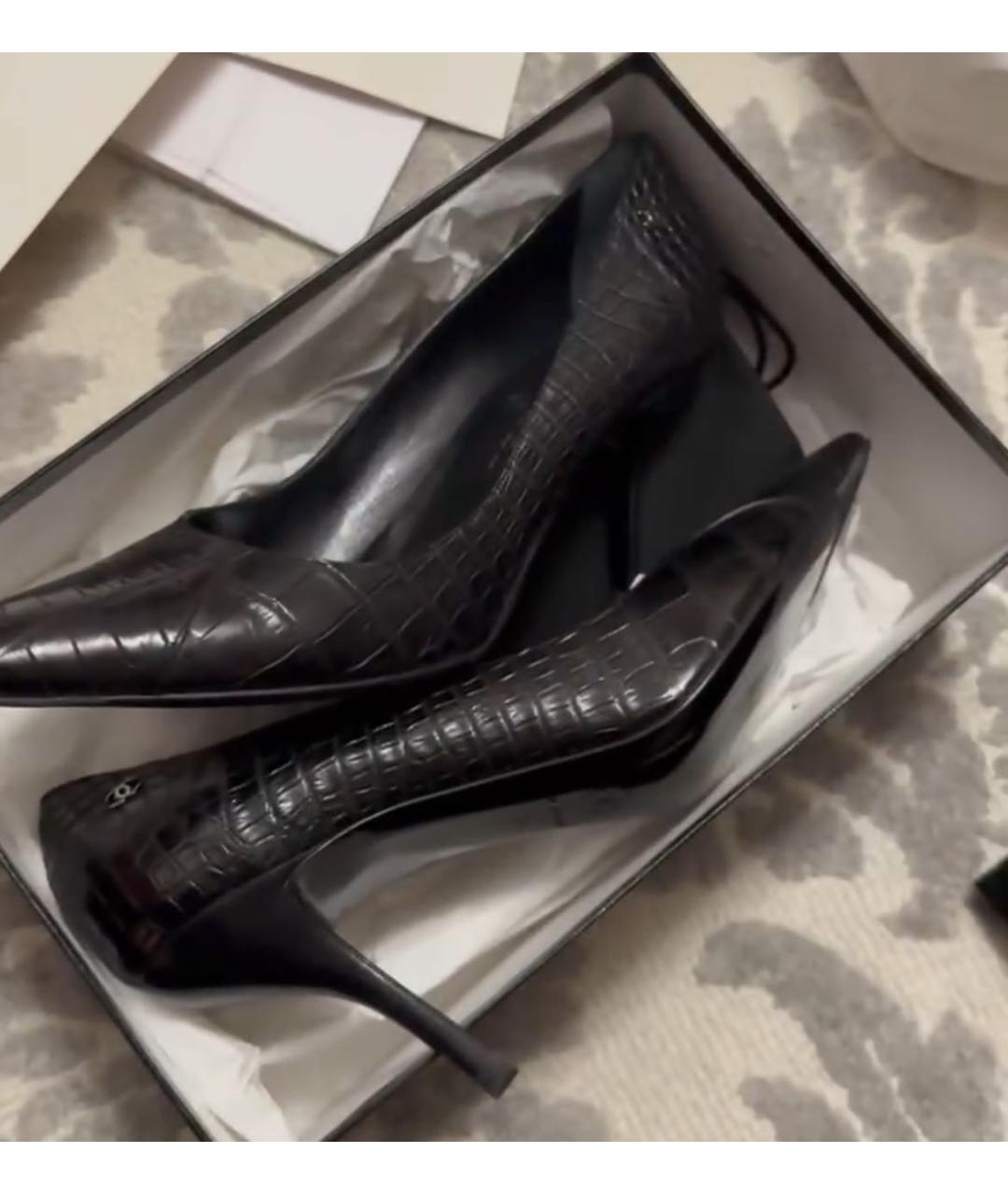 CHANEL Черные кожаные туфли, фото 2