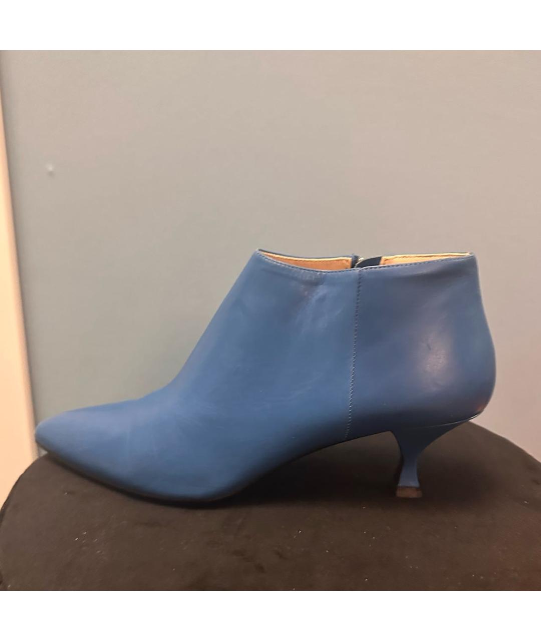 PRADA Синие кожаные ботильоны, фото 6