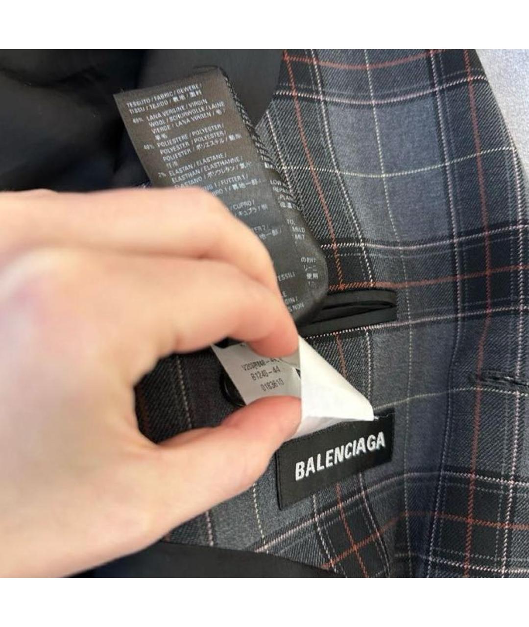 BALENCIAGA Серый шерстяной жакет/пиджак, фото 4