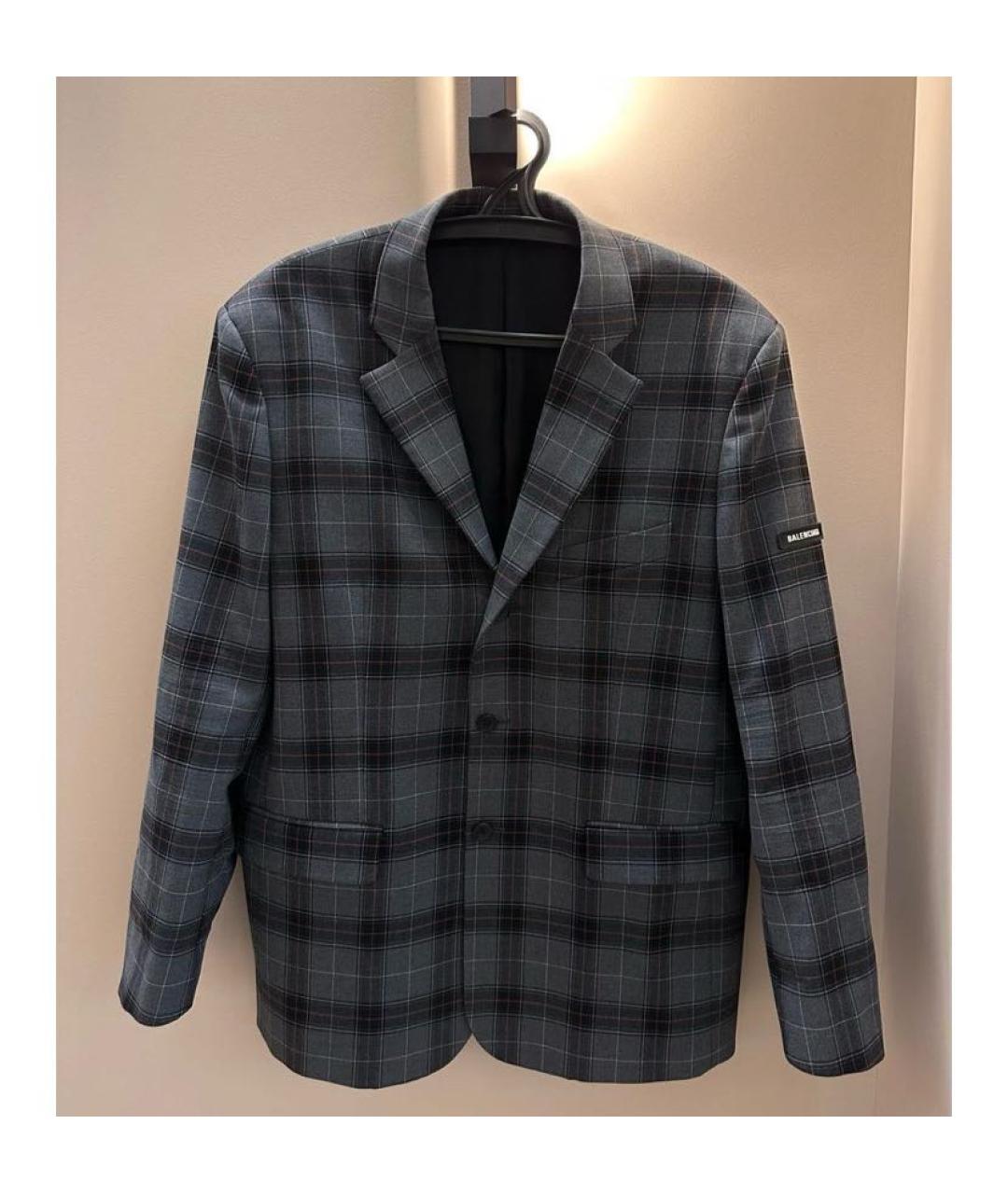 BALENCIAGA Серый шерстяной жакет/пиджак, фото 8