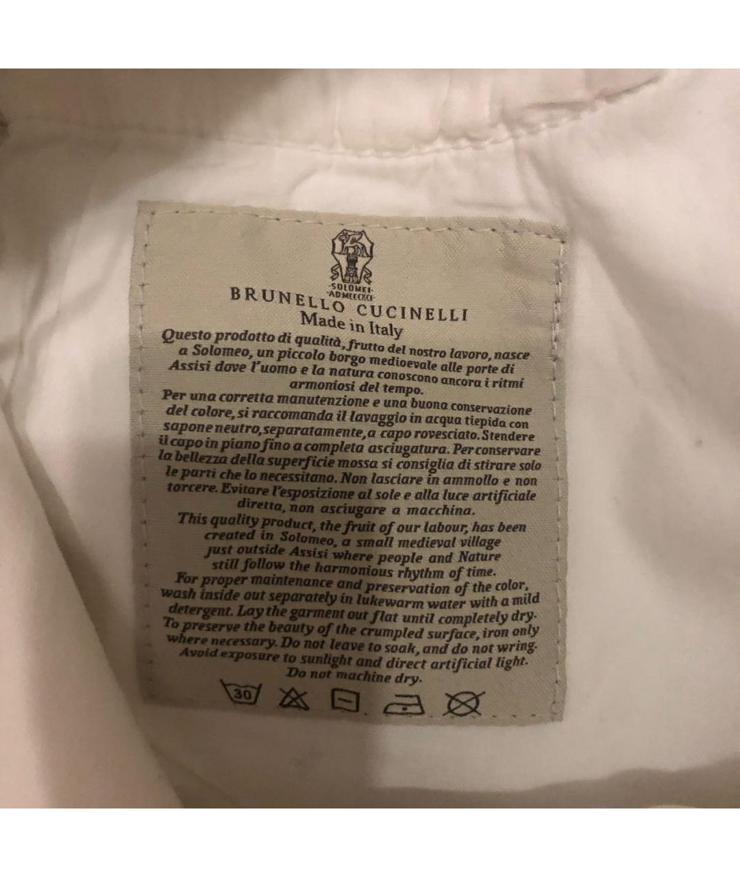 BRUNELLO CUCINELLI Белые хлопко-эластановые джинсы слим, фото 7