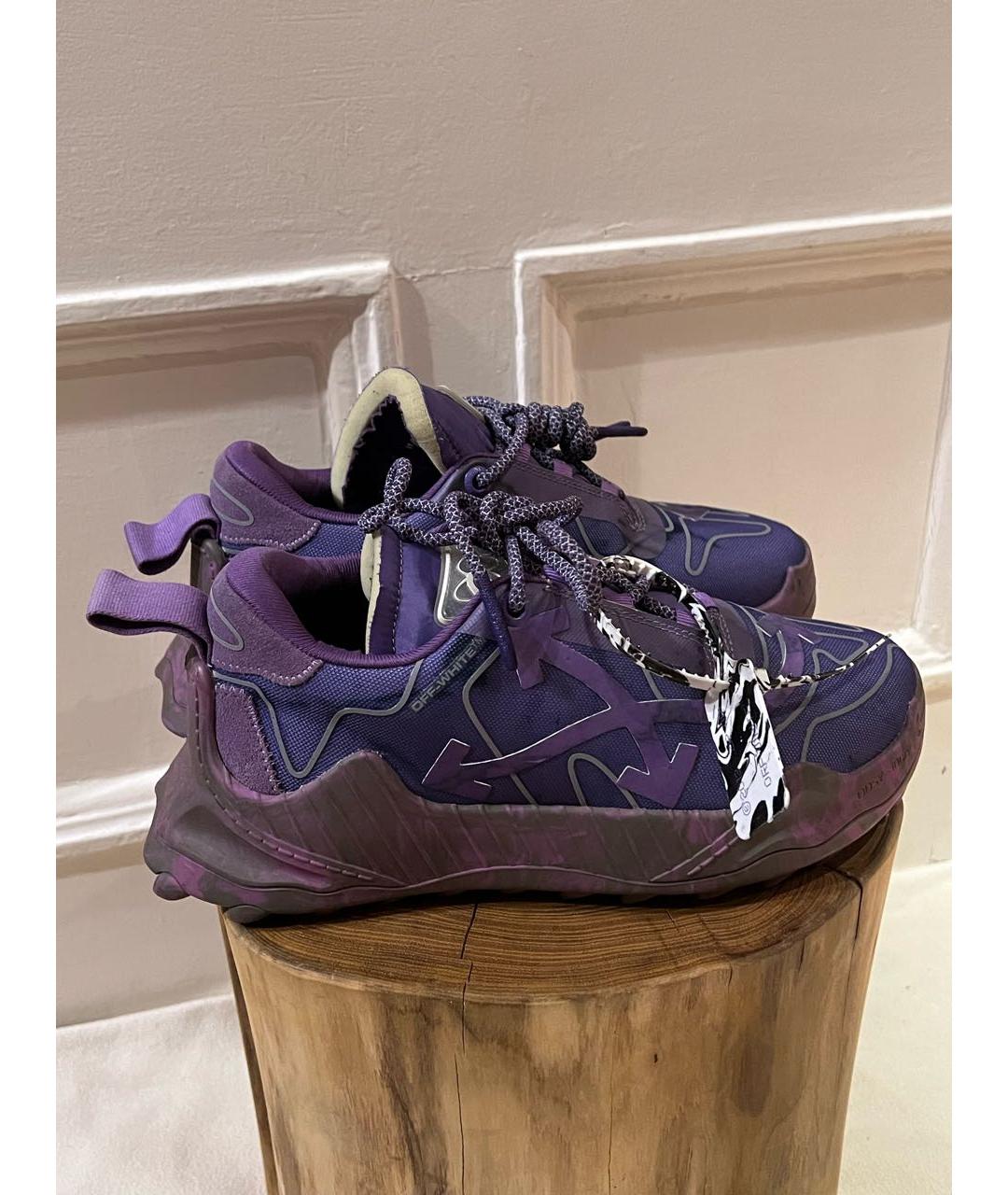 OFF-WHITE Фиолетовые низкие кроссовки / кеды, фото 3