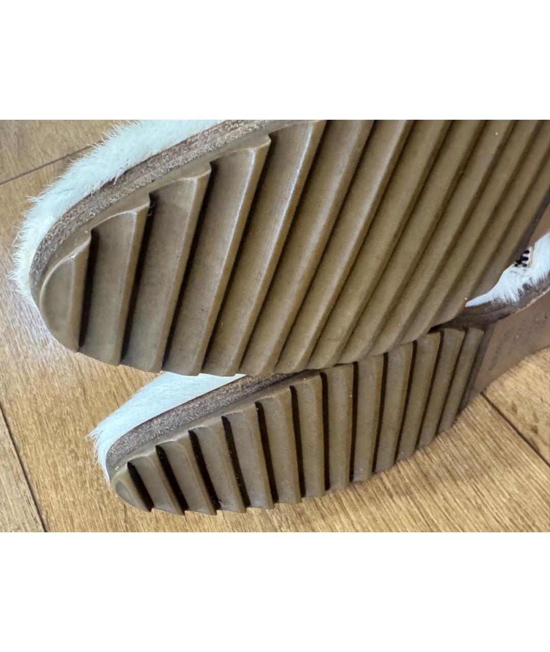 SERGIO ROSSI Белые кожаные сапоги, фото 8