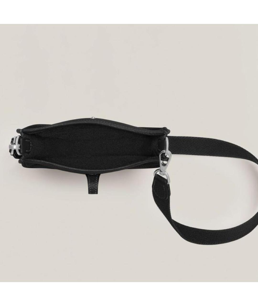 HERMES Черная кожаная сумка через плечо, фото 4