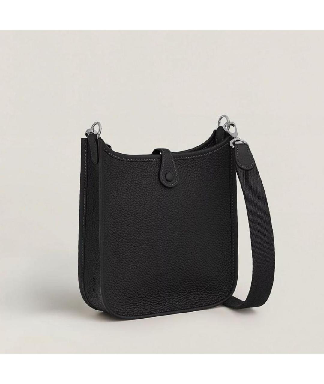 HERMES Черная кожаная сумка через плечо, фото 3