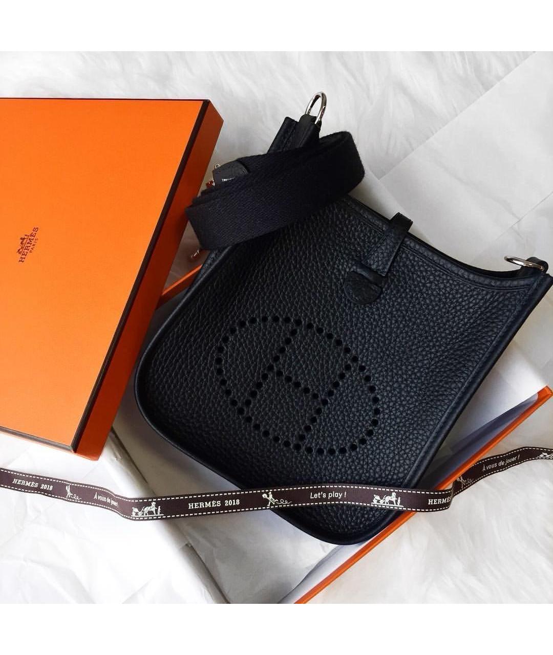 HERMES Черная кожаная сумка через плечо, фото 2