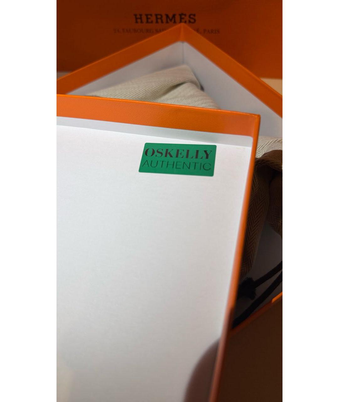 HERMES Черные кожаные шлепанцы, фото 7