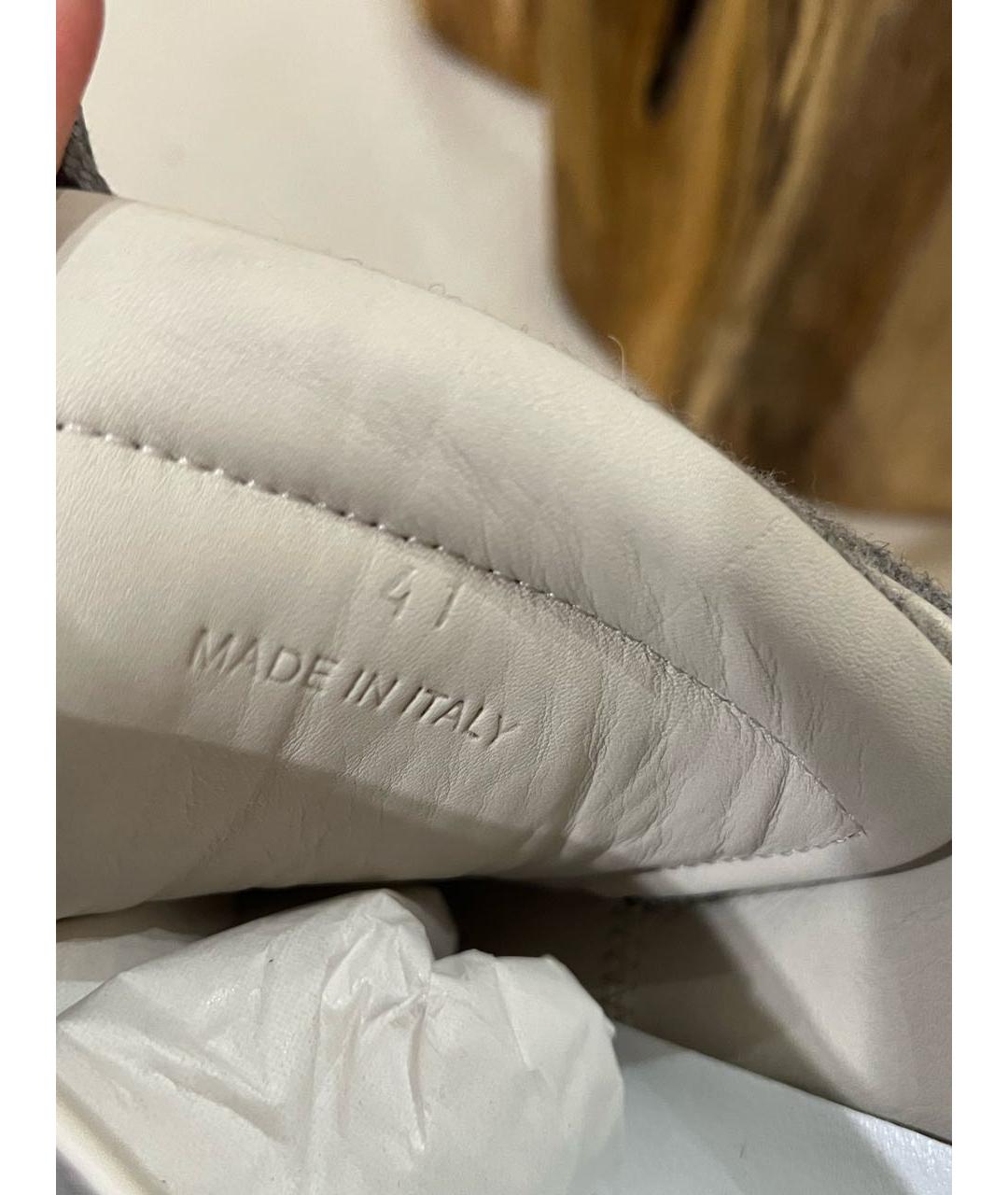 MAISON MARGIELA Серые текстильные низкие кроссовки / кеды, фото 5