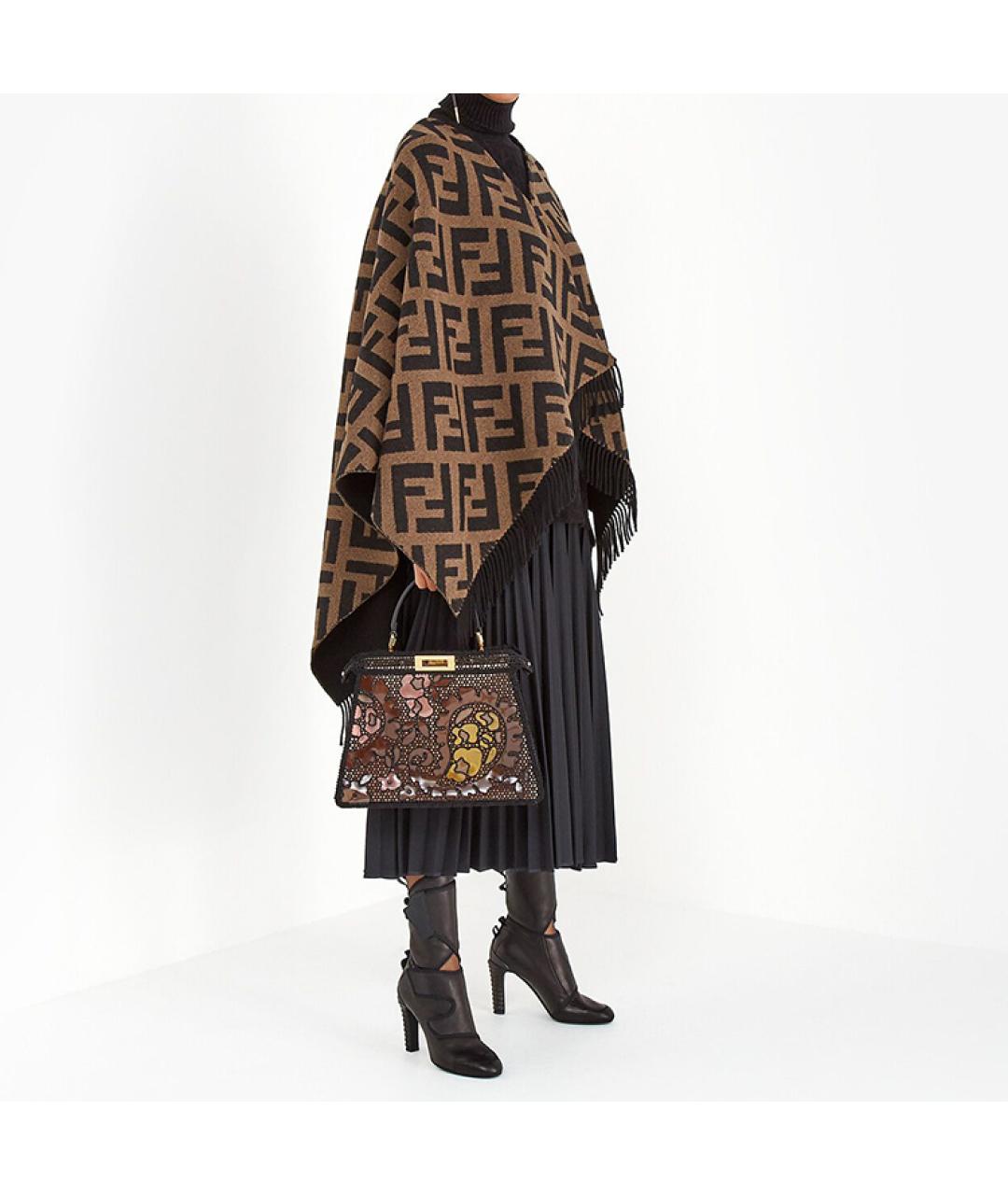 FENDI Коричневый платок, фото 4