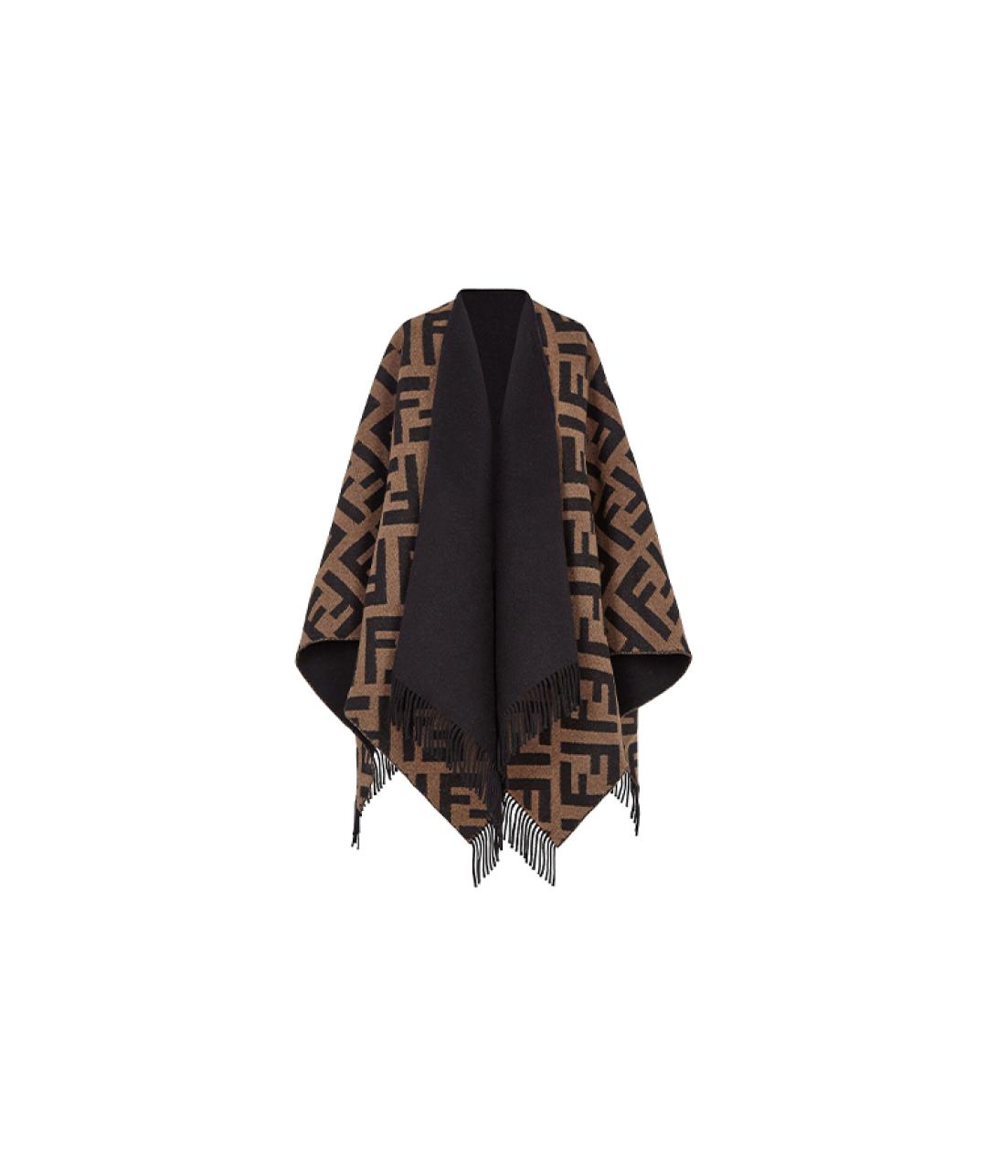 FENDI Коричневый платок, фото 2