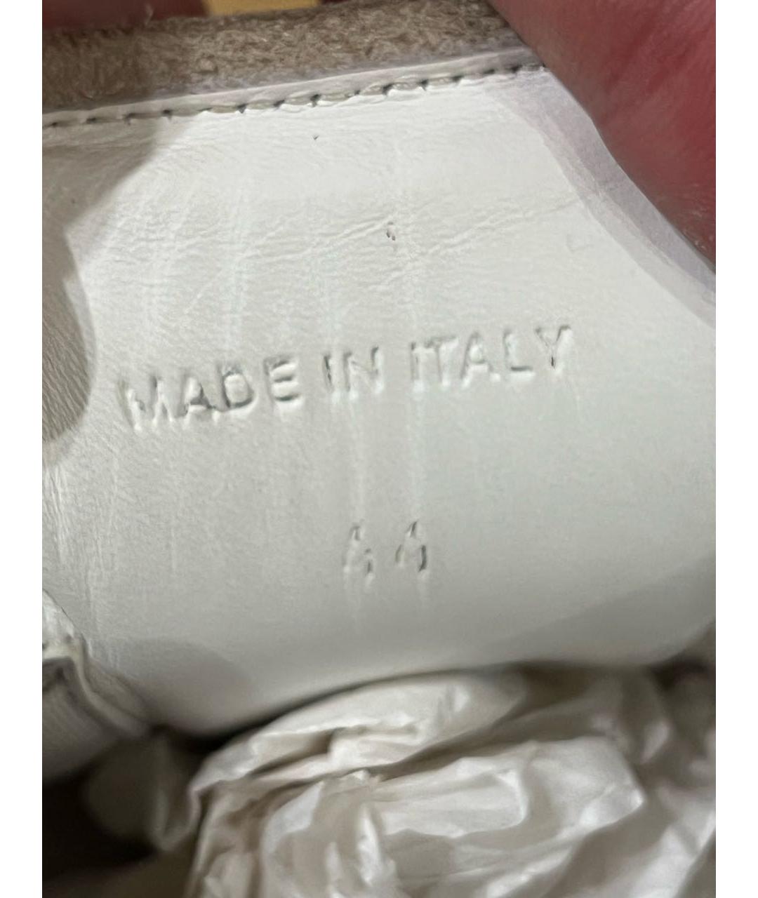 MAISON MARGIELA Белые кожаные низкие кроссовки / кеды, фото 6