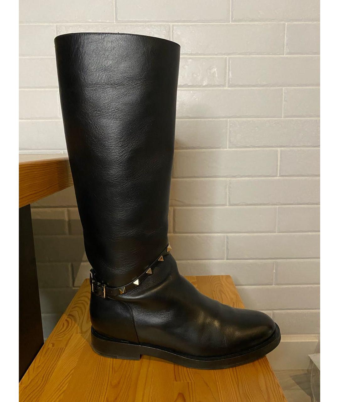 VALENTINO Черные кожаные сапоги, фото 9