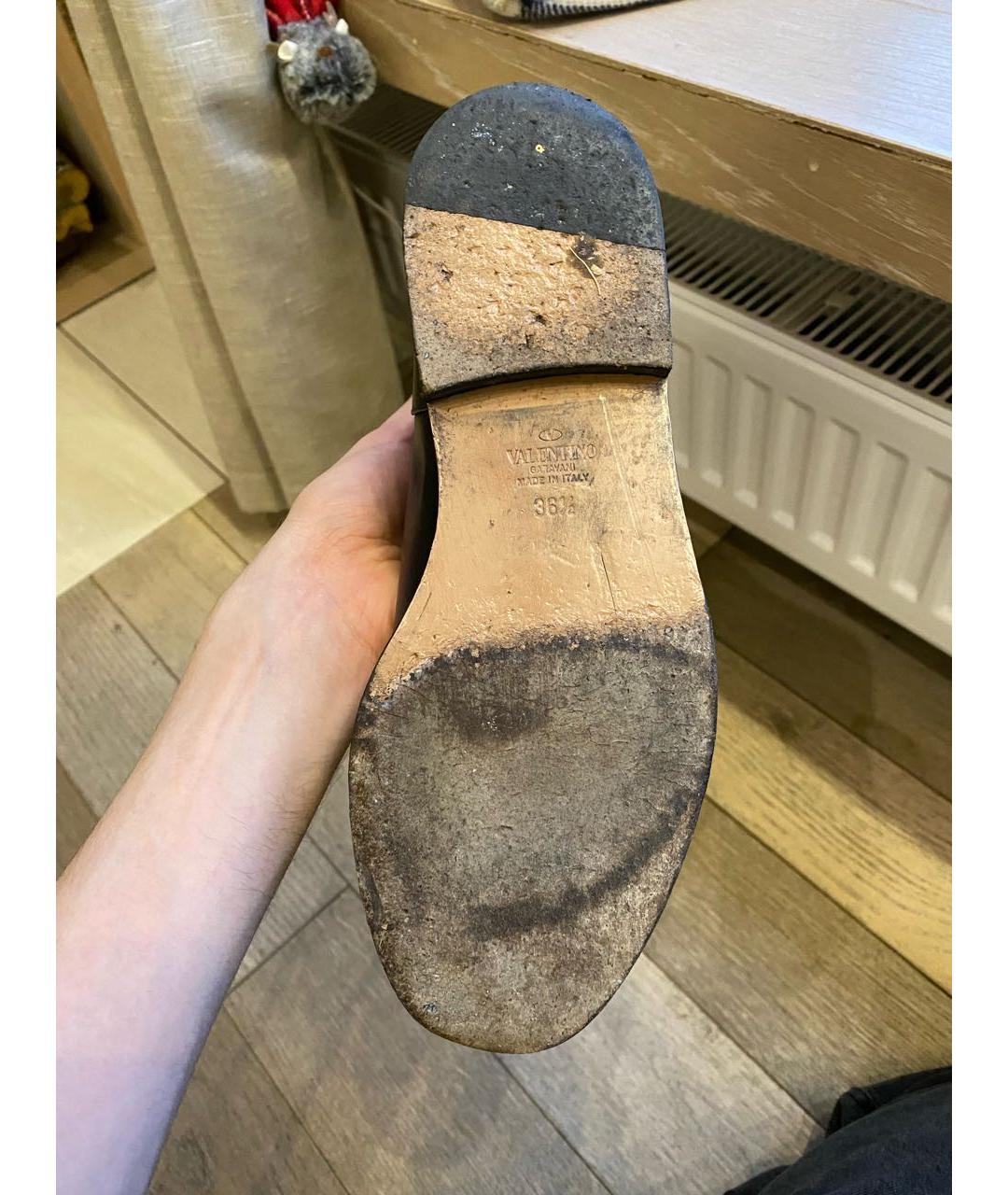 VALENTINO Черные кожаные сапоги, фото 7