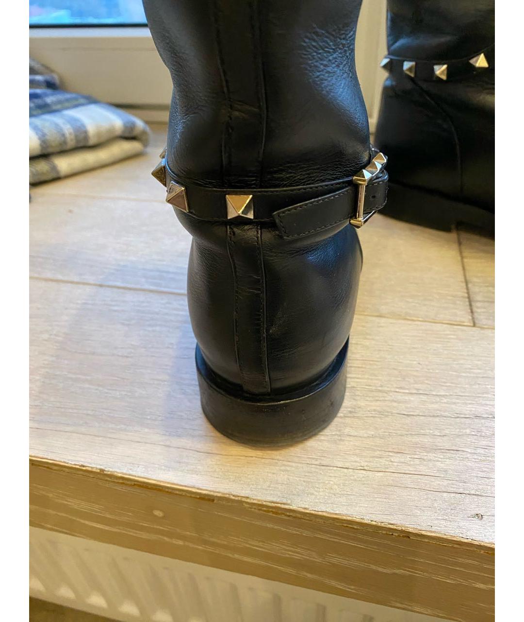 VALENTINO Черные кожаные сапоги, фото 6